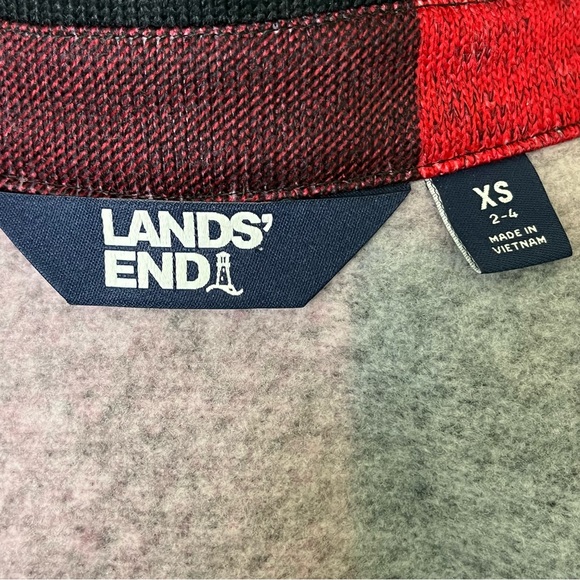 Lands End Women’s Snap Front Longer Plaid Jacket Size XS Red Black Buffalo Plaid - Picture 7 of 9